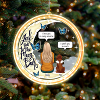 Thumbnail for Personalized I Love You To The Moon And Back Christmas Led Acrylic Ornament, Sympathy Gift For Dog Lover AE