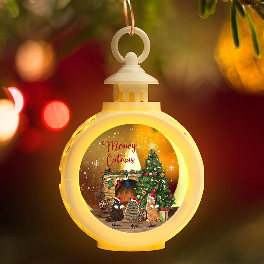 Custom Merry Christmas With Dog Cat LED Light Ornament, Christmas Gift AE