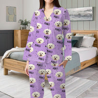 Thumbnail for Custom Cookie Photo & Name Pajamas Set, Pet Lover Gift, Couple Gift AB