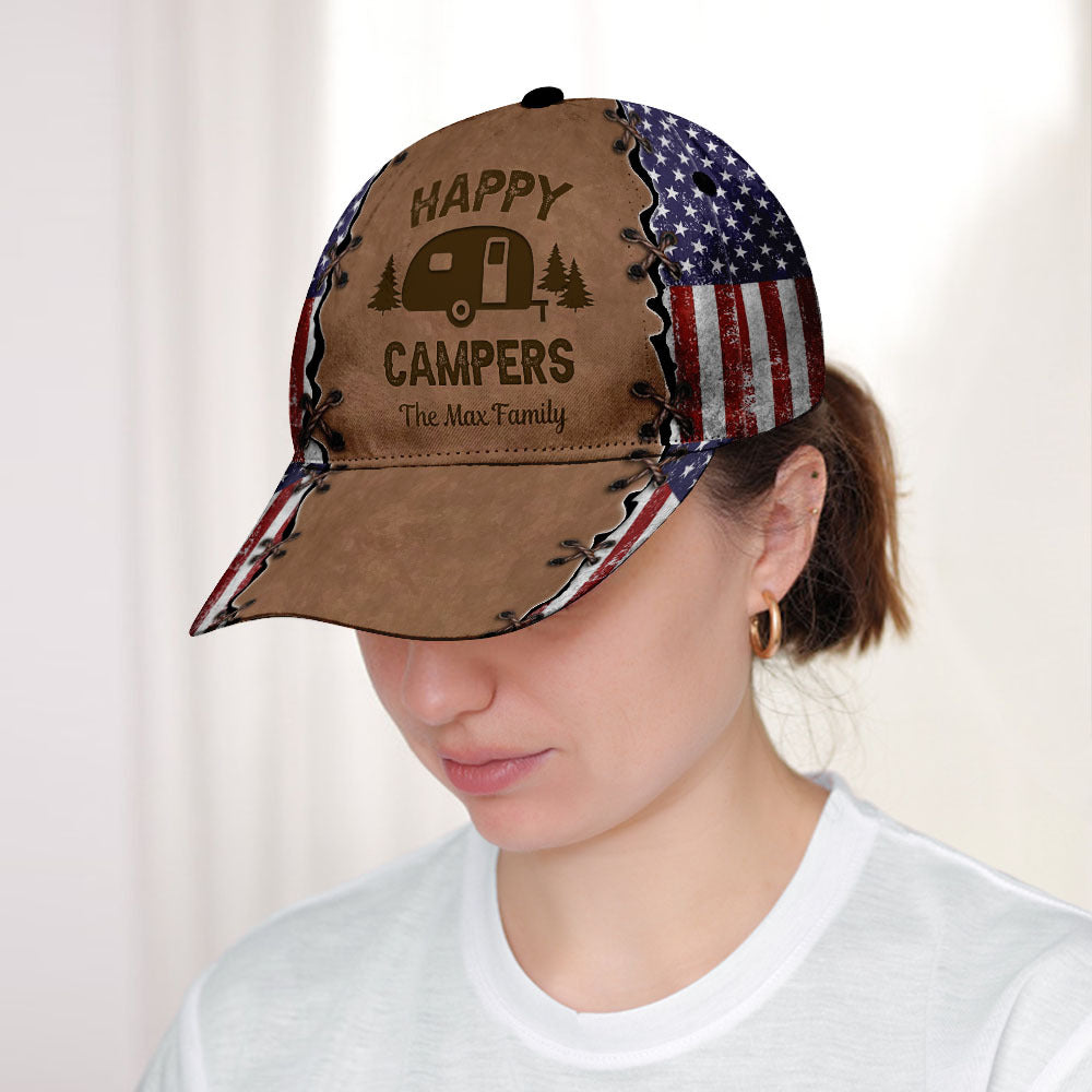 Custom Life Is Better At The Campfire Camping Printed Hat, Gift For Camper JonxiFon