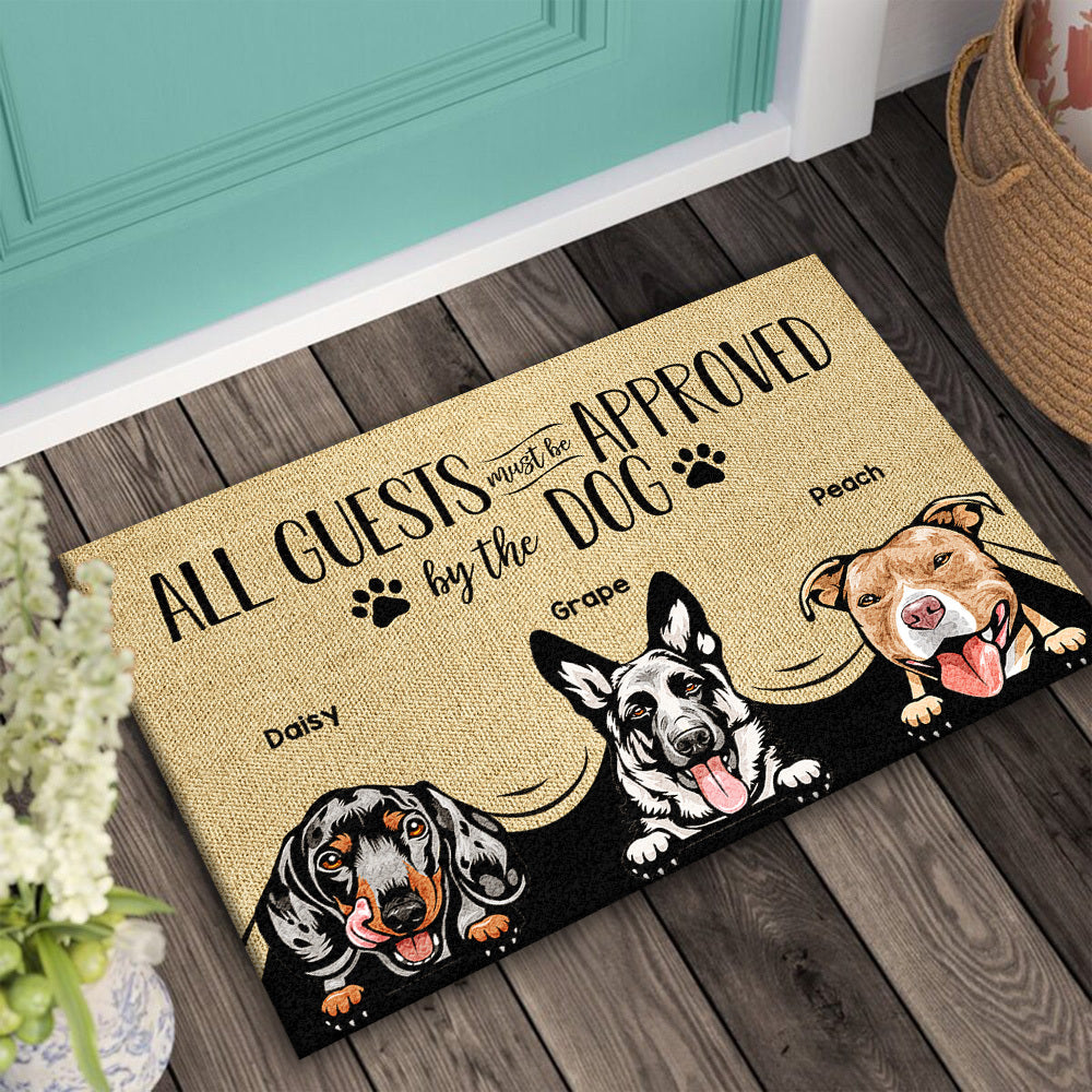 Approved By The Dog Custom Doormat, DIY Gift For Dog Lovers AB