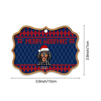 Thumbnail for Merry Woofmas Personalized Dog Christmas Pattern MDF Ornament, Customized Holiday Ornament AE