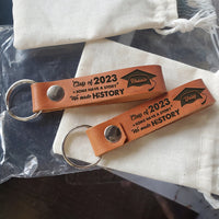 Thumbnail for Personalized Graduation Gift We Made History Leather Key Chain, Gift For Student AZ