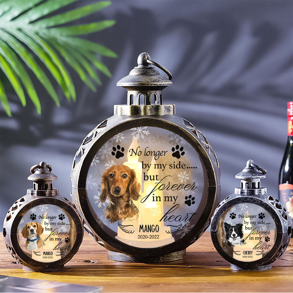 Custom No Longer By Our Side Pet Memorial LED Light Ornament, Memorial Gift AE