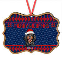Thumbnail for Merry Woofmas Personalized Dog Christmas Pattern MDF Ornament, Customized Holiday Ornament AE