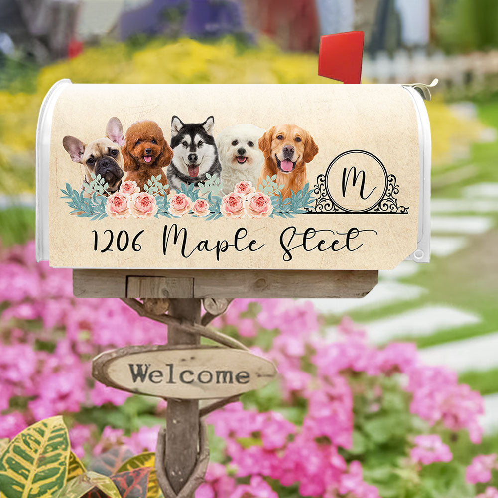 Flowers With Pet Photo Mailbox Cover, Upload Photo Mailbox AF