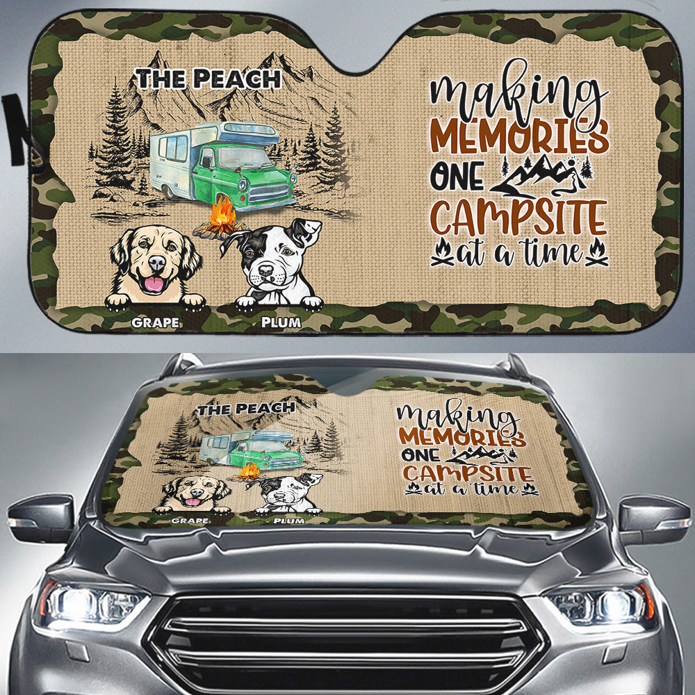 Making Memories One Campsite At A Time Dog Car Sunshade AI