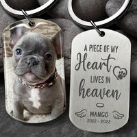 Thumbnail for A Piece Of My Heart Memorial Photo Metal Keychain, Pet Loss Gift AA
