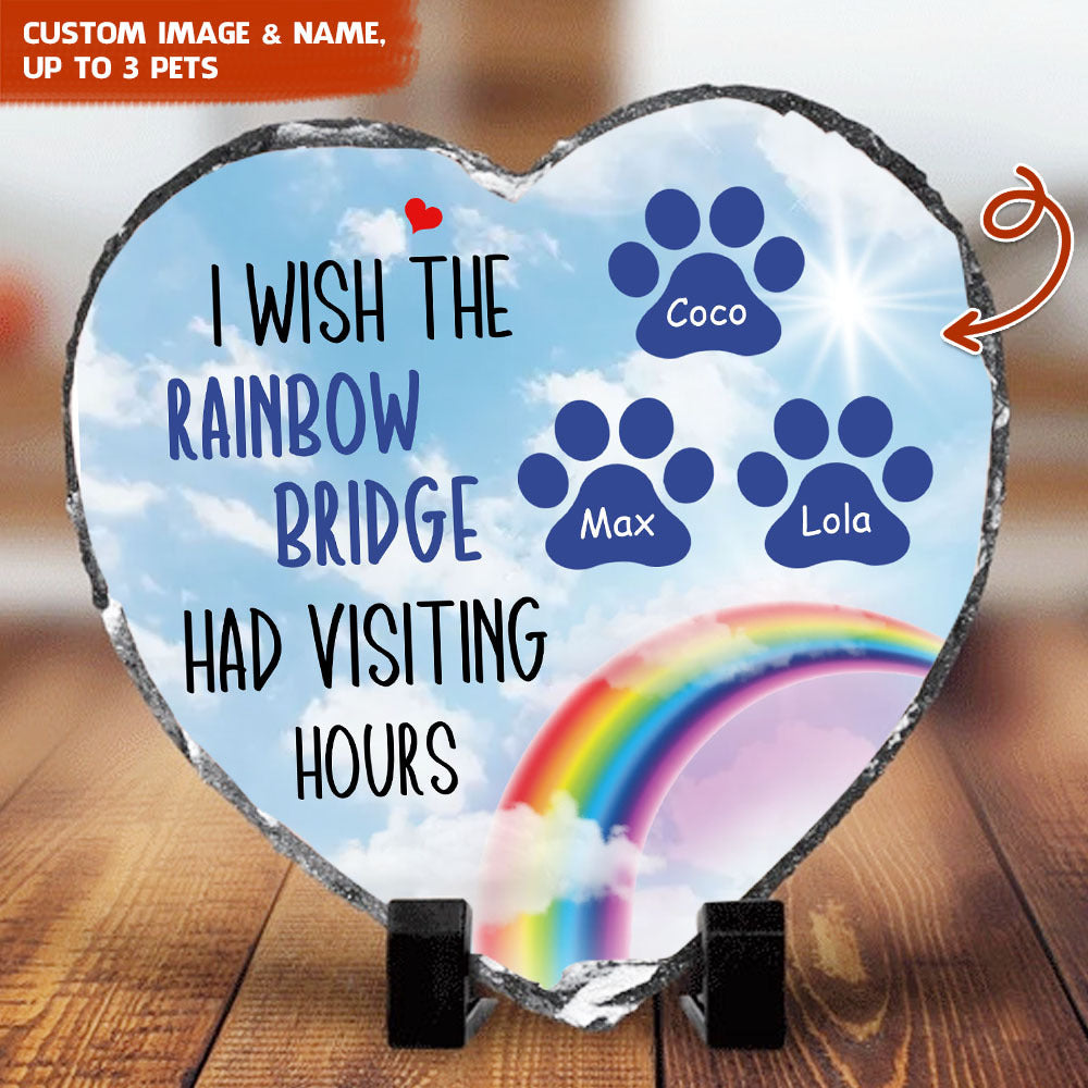 I Wish The Rainbow Bridge Pet Memorial Slate Photo, Pet Loss Gift AZ