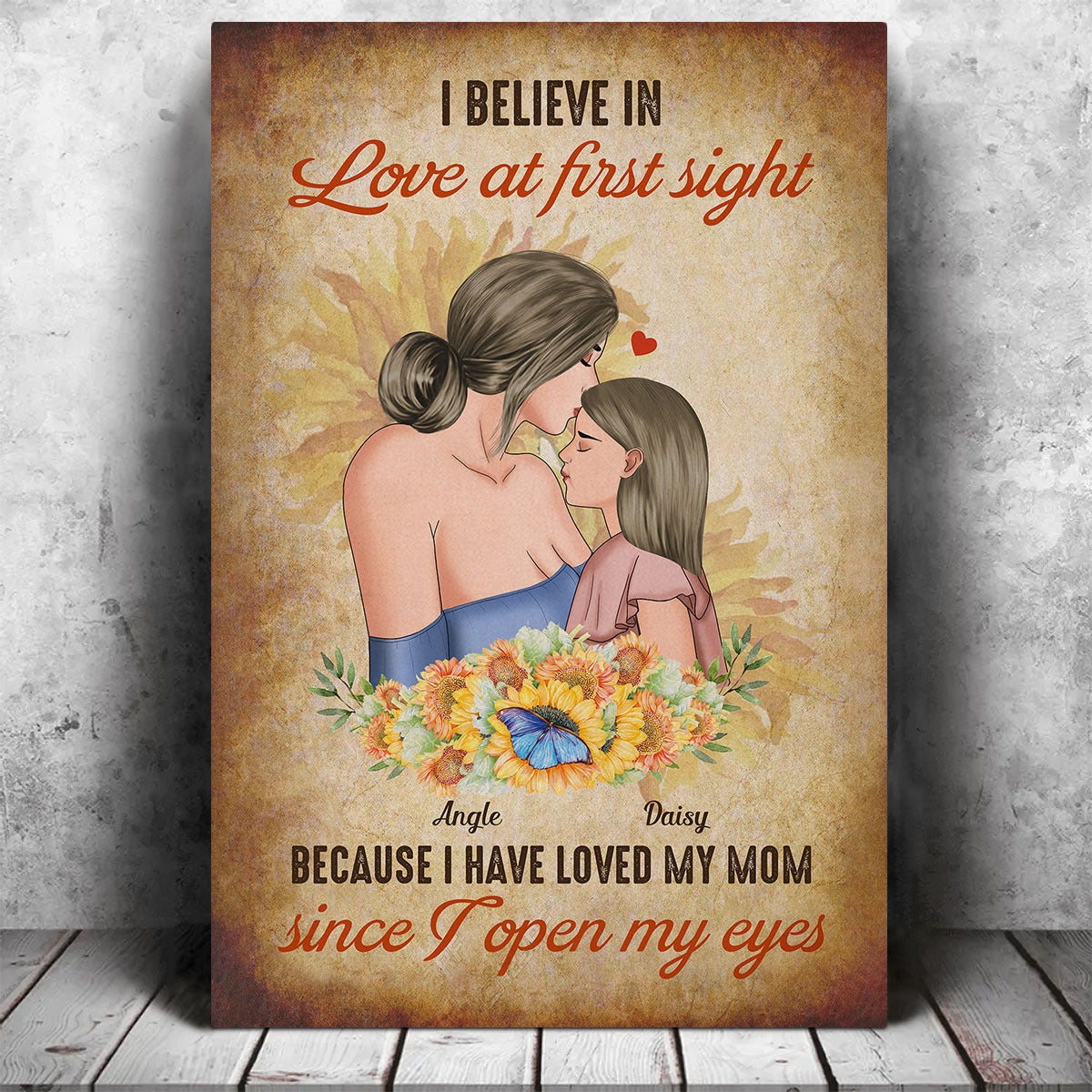 I Believe In Love Daughter & Mom Canvas Wall Art AK