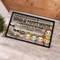Thumbnail for Personalized Welcome To Grandma Grandpa Family House Doormat, Custom Kids AB