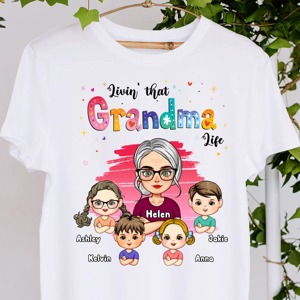 Personalized Livin' That Nana Life Grandma T Shirt, Gift For Grandma CustomCat