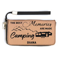 Thumbnail for Personalized Camping Campsite Leather Wallet, Gift For Camping Lovers JonxiFon