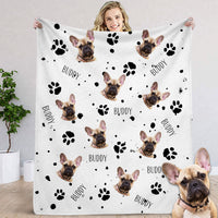 Thumbnail for Custom Pet Face Photo Blanket, Custom Colors & 3 Pets AB