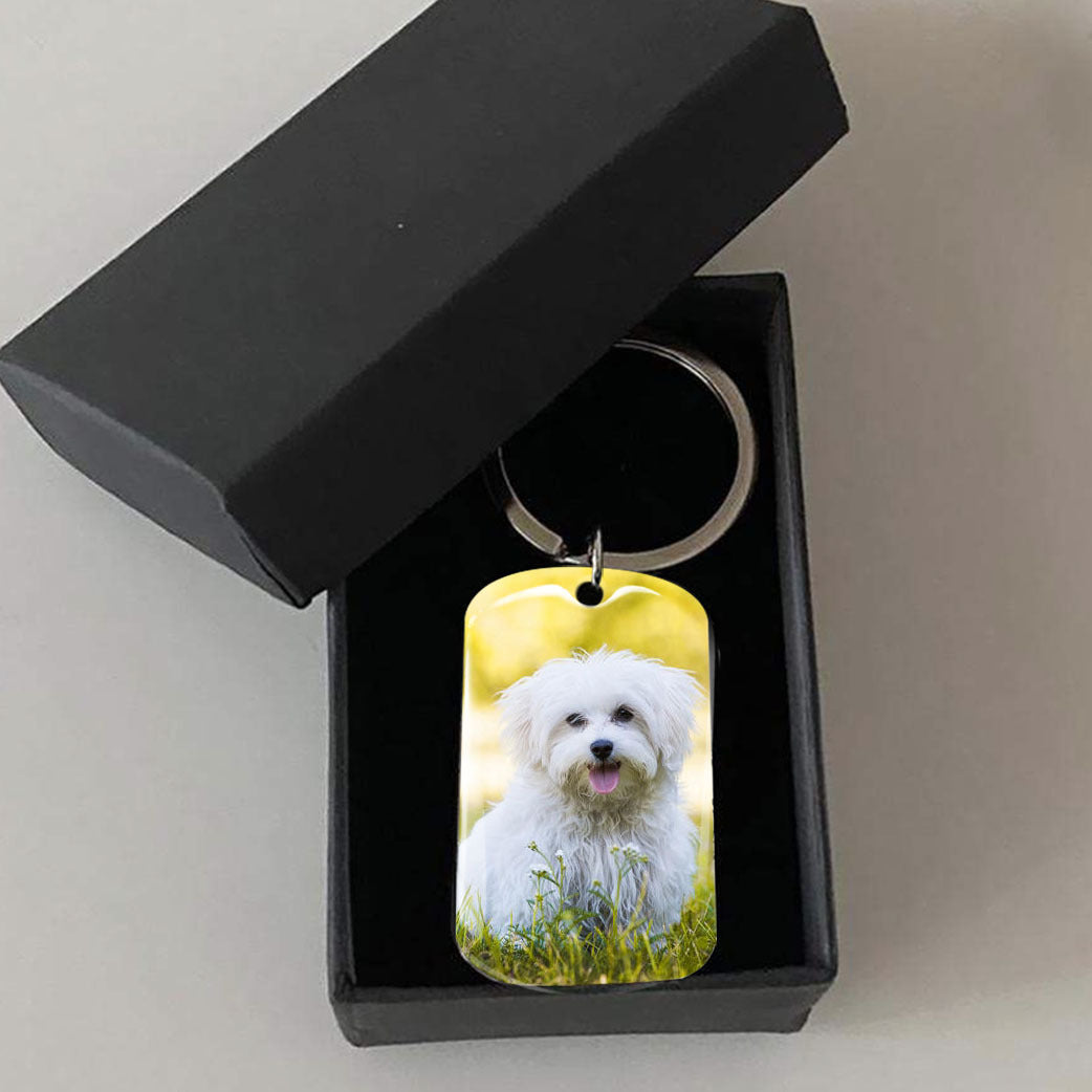 A Piece Of My Heart Memorial Photo Metal Keychain, Pet Loss Gift AA