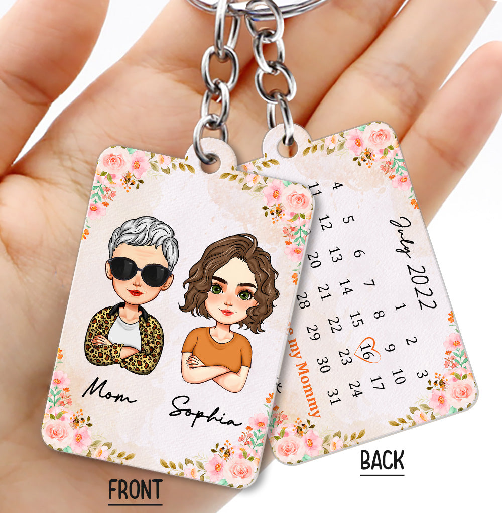 Personalized The Day You Became My Mom Acrylic Keychain, Gift For Mom JonxiFon