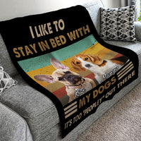 Thumbnail for I Like To Stay In Bed With My Dog Photo Blanket, Dog Lover Gift AB
