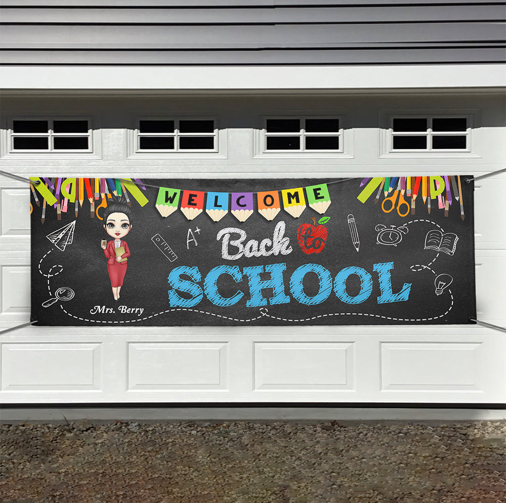 Welcome Back To School Teacher Banner, Classroom Decor AJ