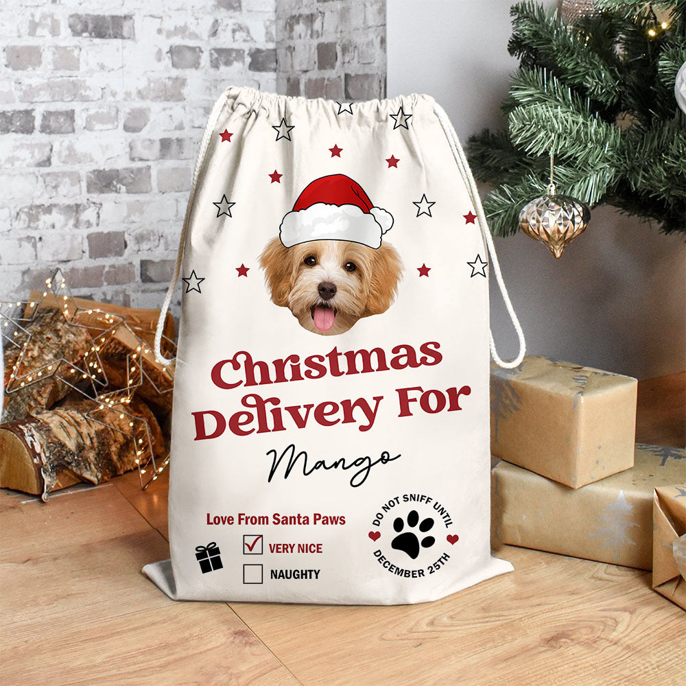 Custom Do Not Sniff/Meow Dog Cat Photo Christmas Bag, Christmas Gift AB