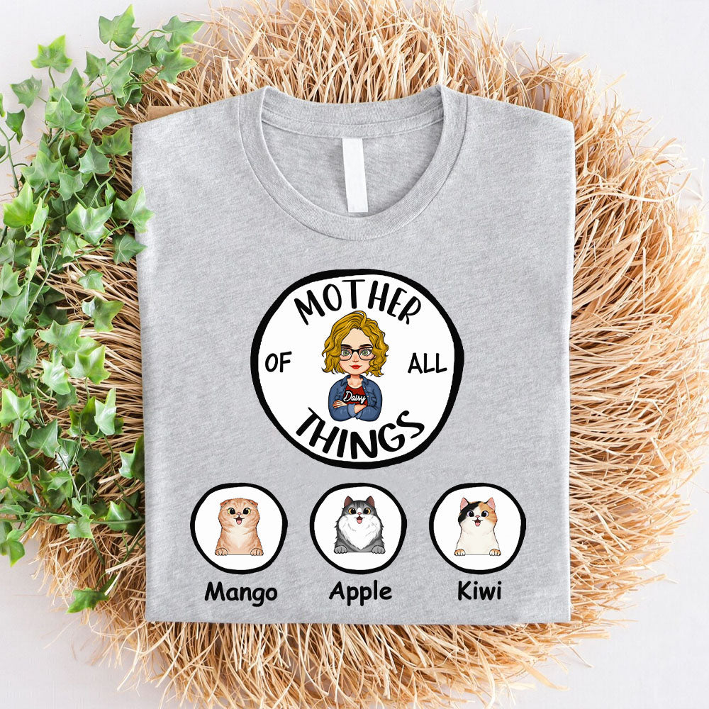 Mother Of All Things Personalized Shirt, Mother's Day Gift For Cat Mom CustomCat