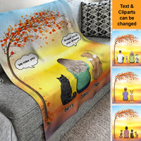 Thumbnail for Autumn Dog Back I Miss You Personalized Blanket, Custom Cat Fall Gift AB
