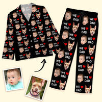 Thumbnail for Custom We Love Dad Mom Photo Family Pajamas Set, Gift For Family AB