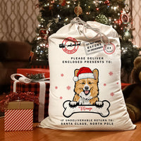 Thumbnail for Custom Dog Cat Clipart Christmas Bag, Christmas Gift, Santa Sacks AB