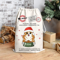 Thumbnail for Custom Dog Cat Clipart Christmas Bag, Christmas Gift, Santa Sacks AB