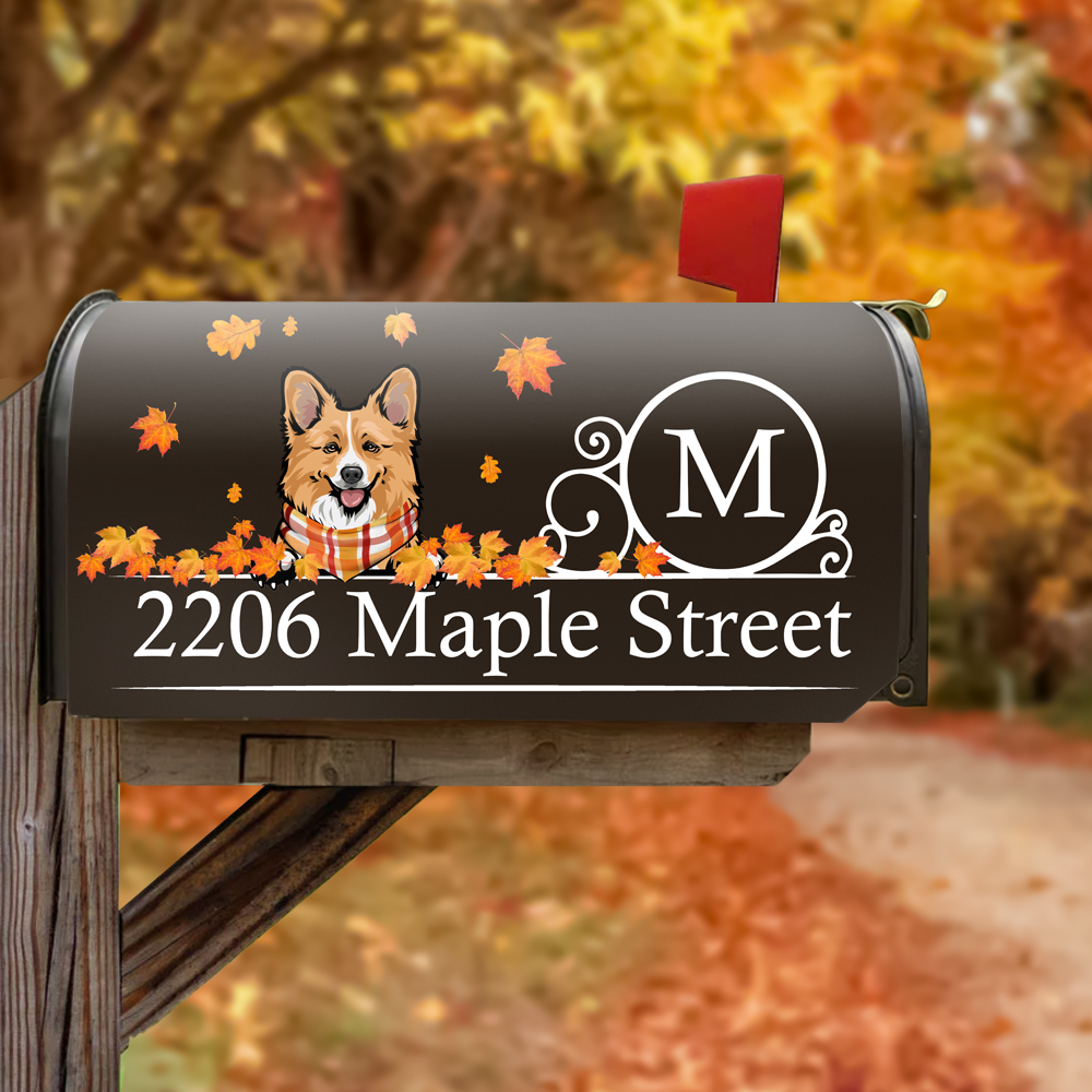 Custom Autumn Dog Cat Mailbox Cover, Dog lover Gift AF