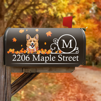Thumbnail for Custom Autumn Dog Cat Mailbox Cover, Dog lover Gift AF
