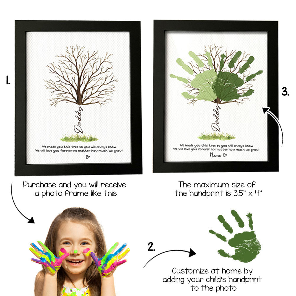 Daddy We Made You This Tree Photo Frame, Kids Handprint Keepsake AA