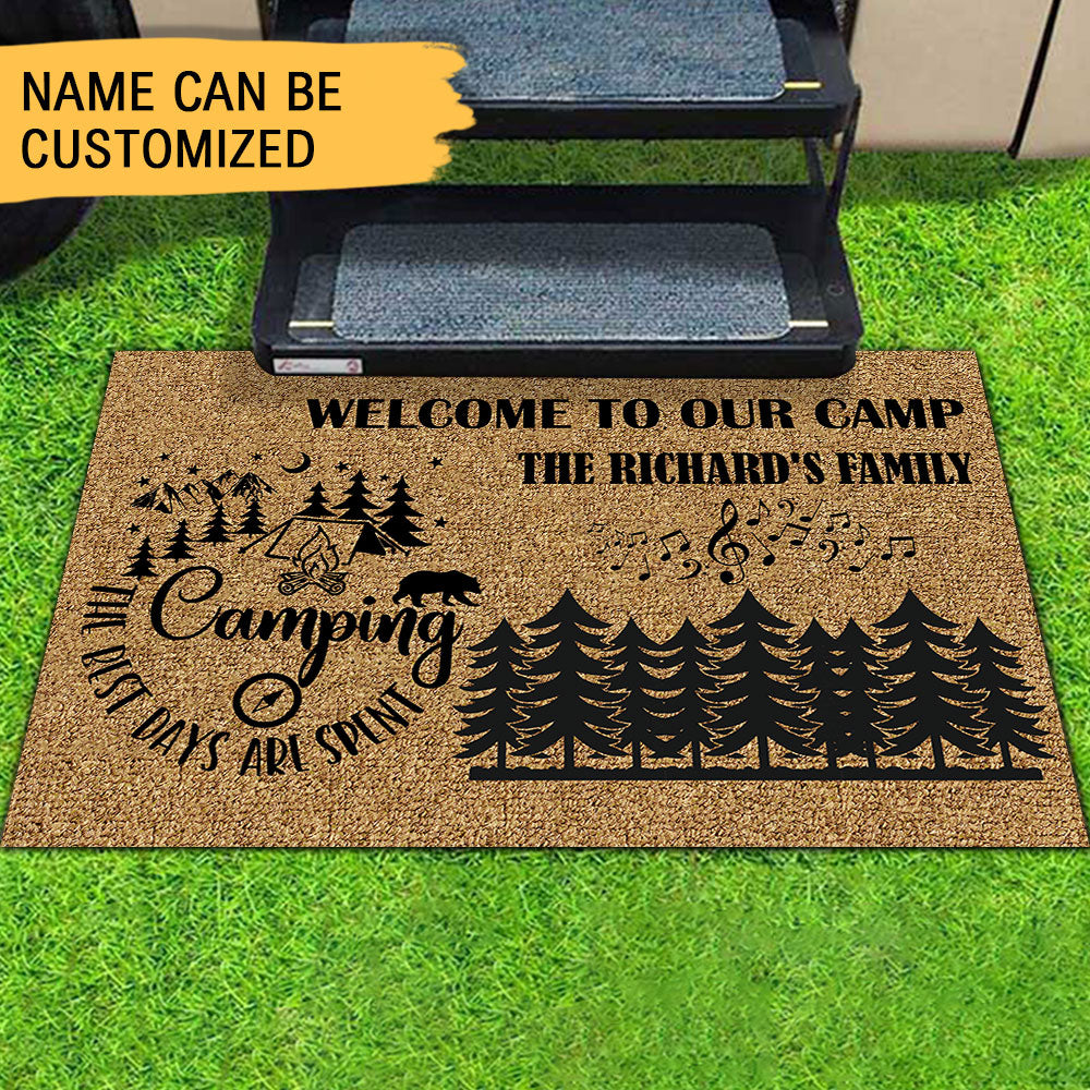 Welcome To Our Camp, The Best Day Are Spent – Camping Welcome Doormat AB