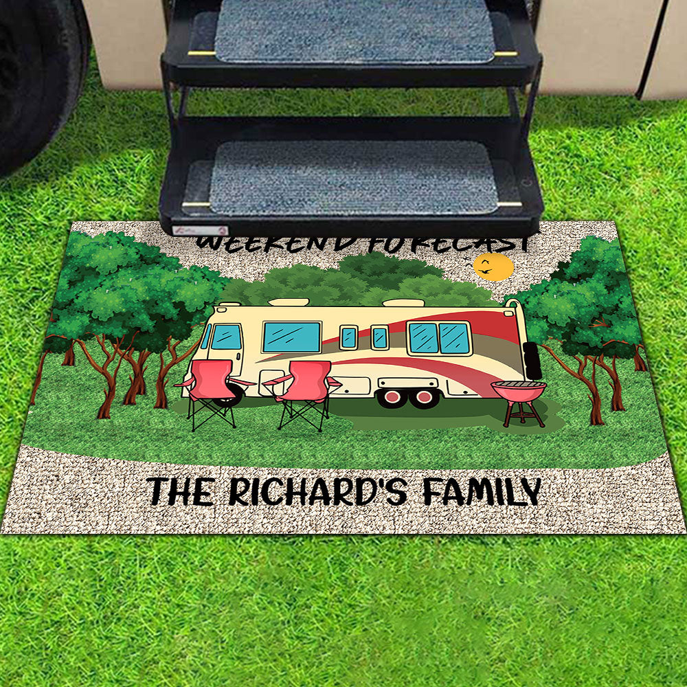 Weekend Forecast, Family Camping Doormat, RVs Campers Gift AB