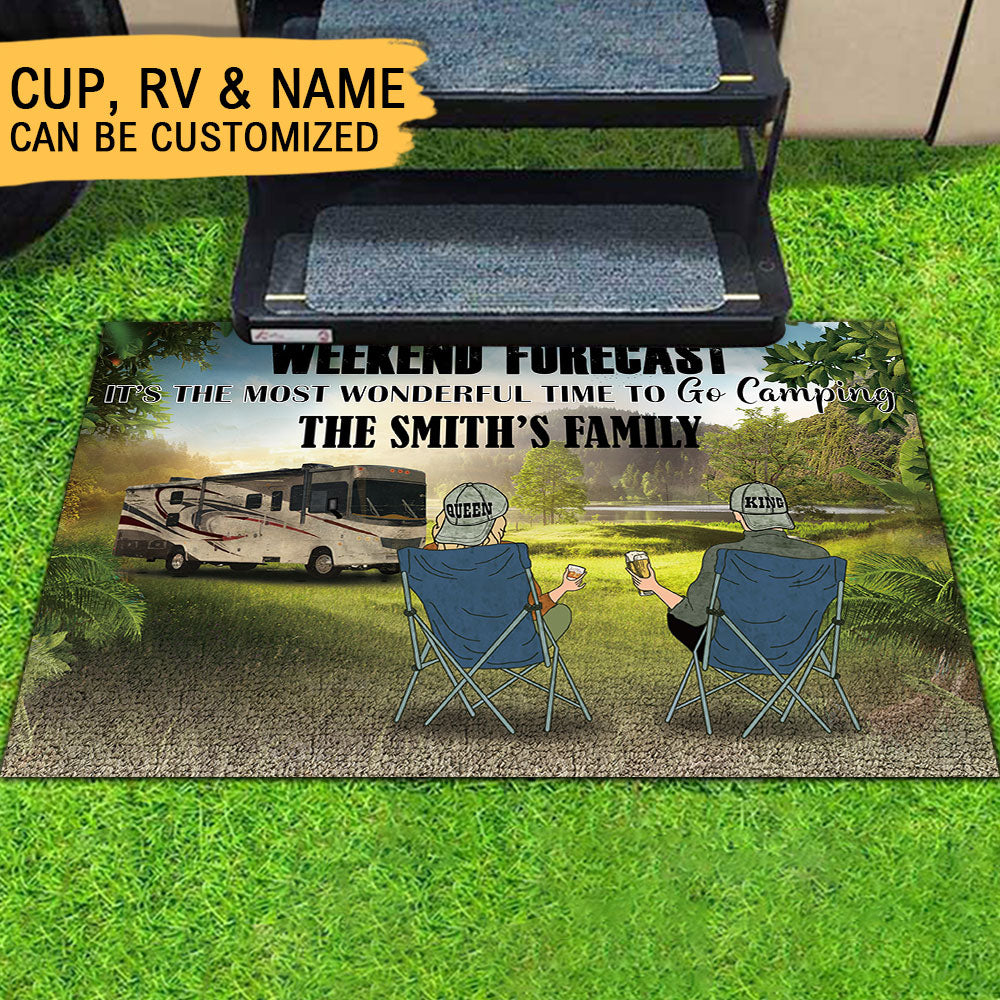 Weekend Forecast It's The Most Wonderful Time To Go Camping -Personalized RVs Doormat AB