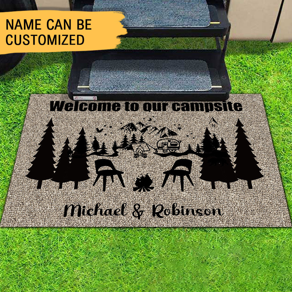Welcome to our Campsite Personalized Doormat AB