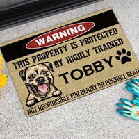Thumbnail for This Property Is Protected By Highly Trained Dog - Funny Dog Doormat AB
