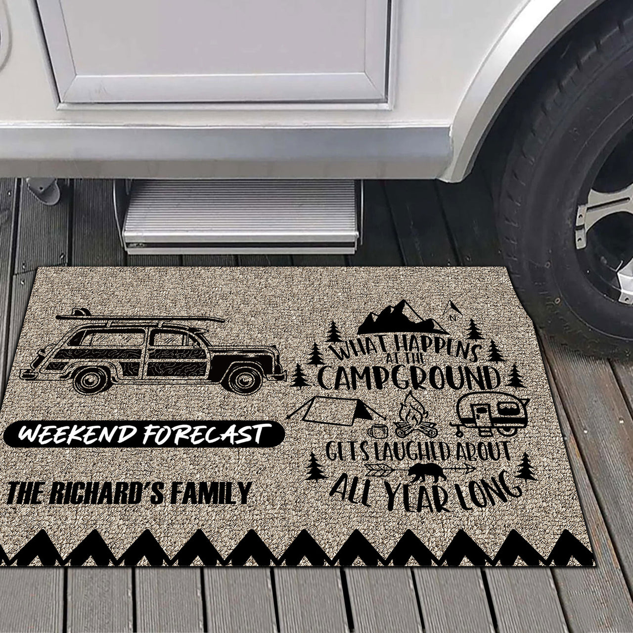 Weekend Forecast, What Happens At The Campground - Camping Doormat AB