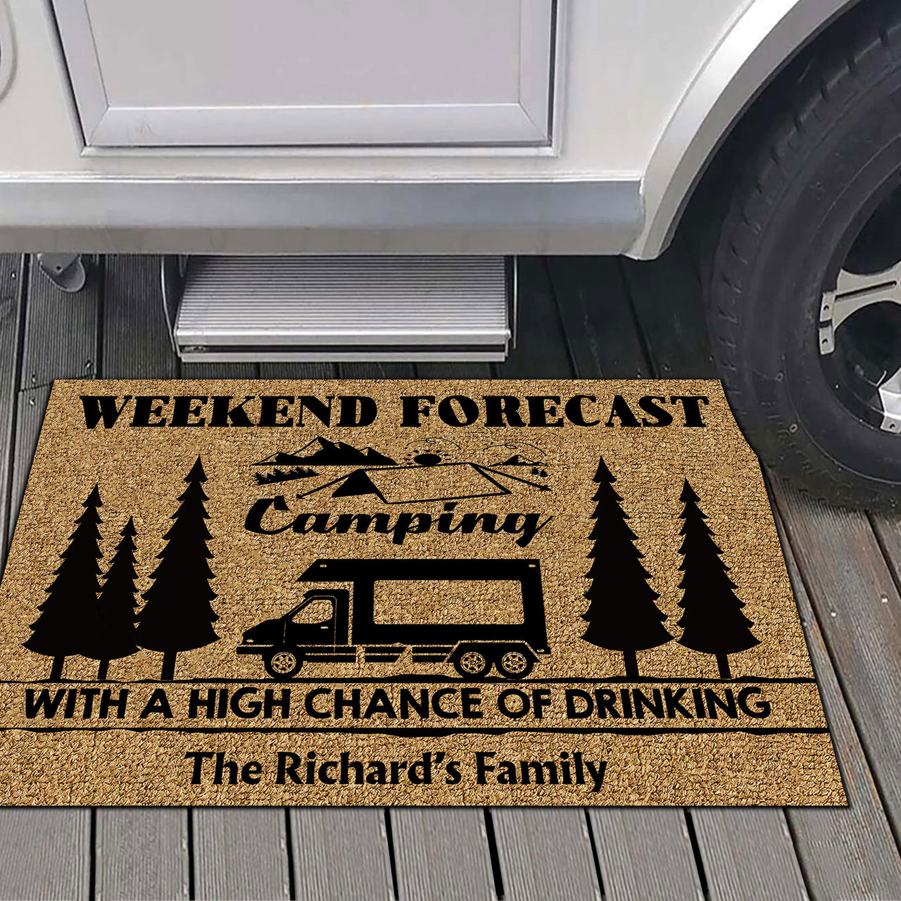 Forecast Camping with A High Chance of Drinking, Camping Doormat AB