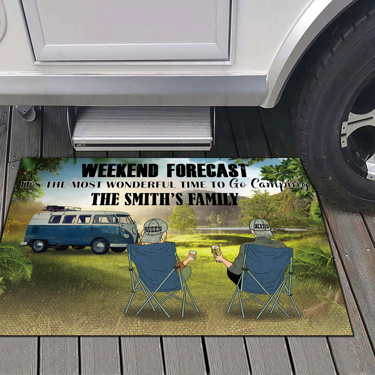 Weekend Forecast It's The Most Wonderful Time To Go Camping -Personalized RVs Doormat AB