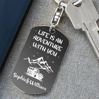 Thumbnail for Life Is An Adventure With You Upload Photo- Personalized Couple Keychain AA