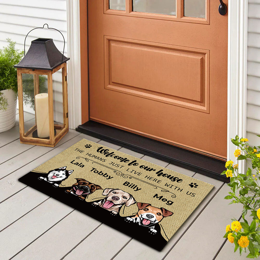 Welcome Dog House Personalized Doormat