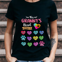 Thumbnail for Personalized Dog Cat Mom Grandma Heart Belongs To T-shirt, Gift For Pet Lovers CustomCat