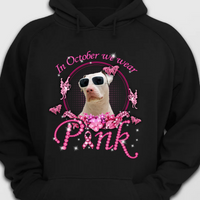 Thumbnail for In October We Wear Pink Dog Photo T-Shirt/ Hoodie, Dog Lovers Gift CustomCat