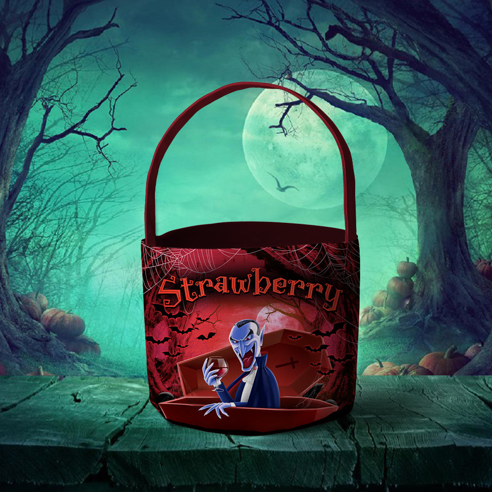 Scary Night With Name Halloween Basket, Kid Halloween Bag YHN-YEN