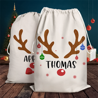 Thumbnail for Custom Reindeer With Name Family Christmas Bag, Christmas Gift AB