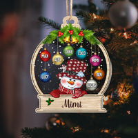 Thumbnail for Personalized Snowman Grandma Grandkids Christmas Balls Printed Acrylic Ornament, Customized Holiday Gift For Grandma Nana Mommy Aunt AE