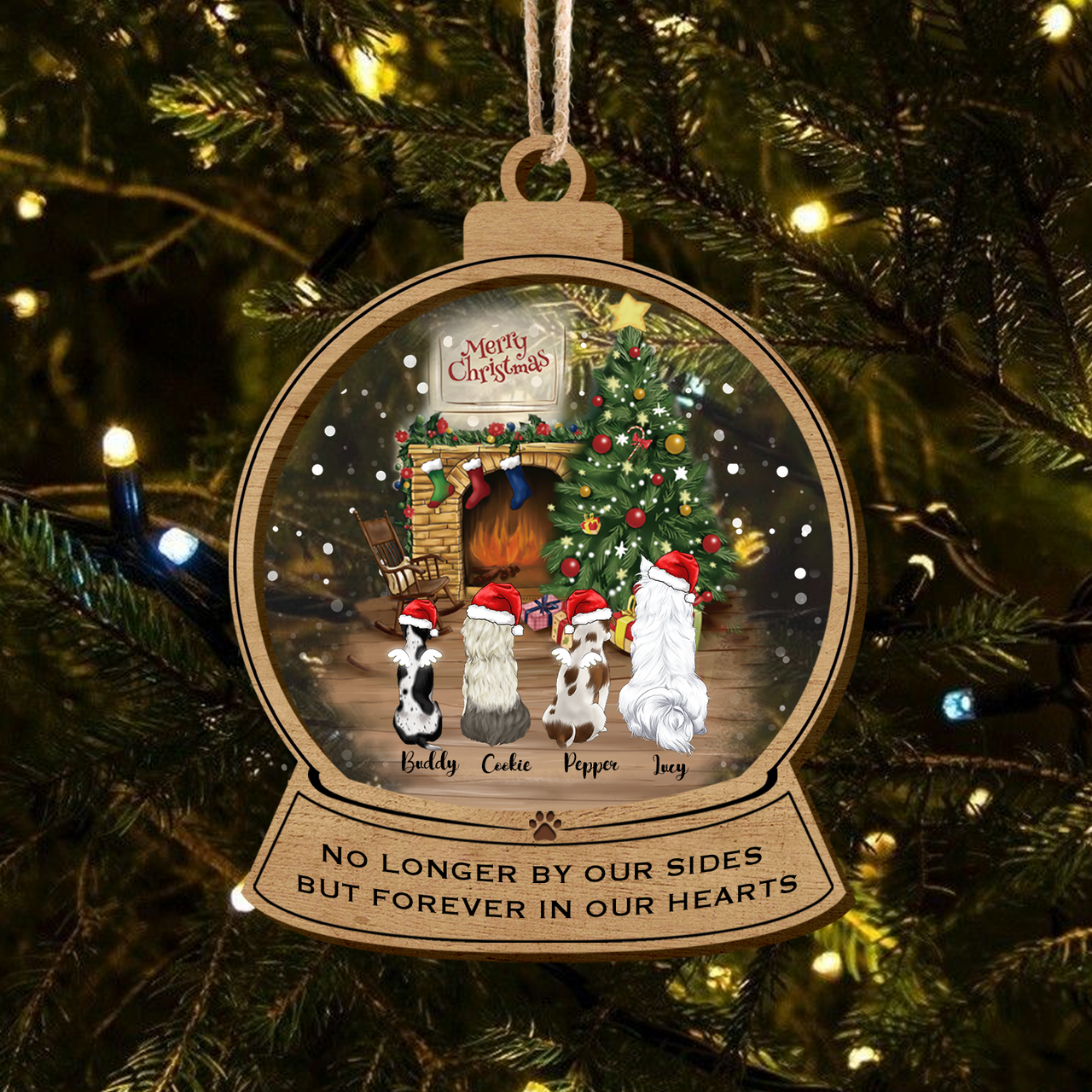 Personalized Fluffy Dog&Cat  Memorial Printed Acrylic Ornament, Holiday Gift For Dog Lovers AE