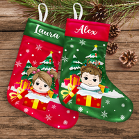 Thumbnail for Personalised Christmas Tree Stocking Gift for Kids, Dogs, Cats AB