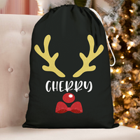 Thumbnail for Custom Reindeer With Name Family Christmas Bag, Christmas Gift AB