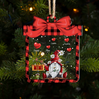 Thumbnail for Personalized Grandma Gnome Red Heart Printed Acrylic Ornament, Customized Holiday Gift For Grandma Nana Mommy Aunt AE